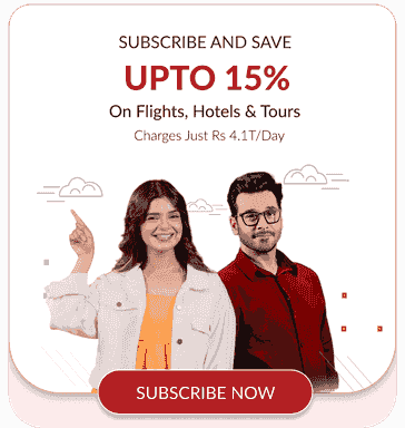 travel subscription offer banner for discounted flight hotel and tour booking deals